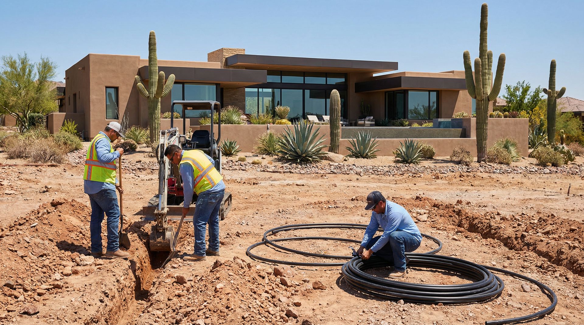 New sprinkler system installation in Phoenix